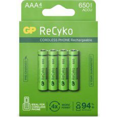 GP ReCyko AAA batterijen 4 stuks 650mAh oplaadbaar