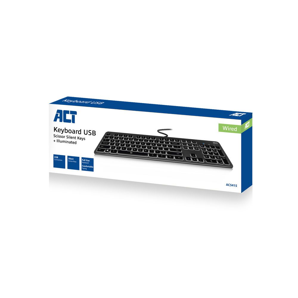 act ac5415 toetsenbord met achtergrondverlichting usb