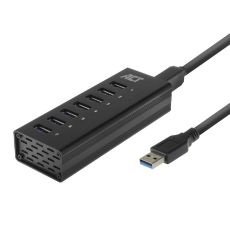 ACT AC6315 USB 3.2 Hub 7 poorts 20W stroomadapter
