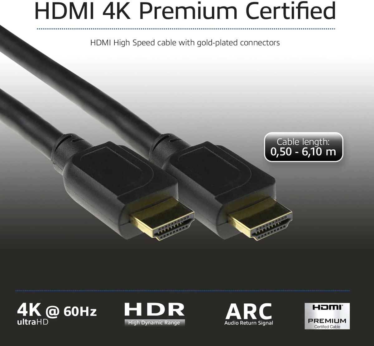 act ak3944 hdmi 20 premium certified 4k hdmia male 2m