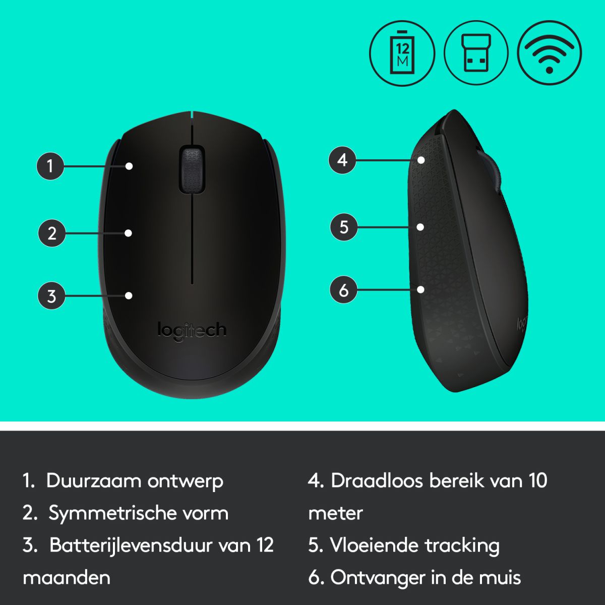 logitech wireless mouse m171 black